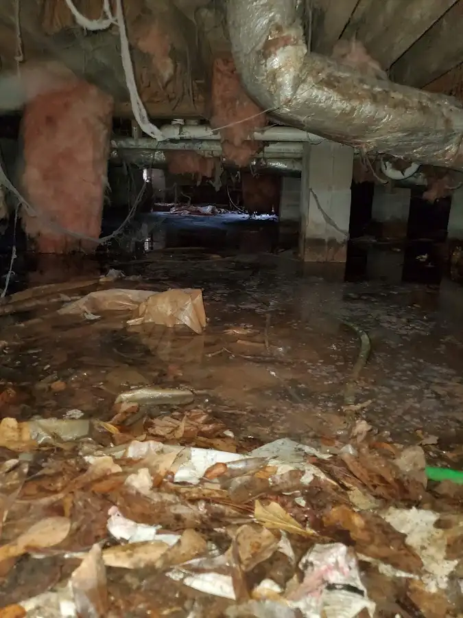 Crawl space flood assessment for Commercial Water Damage Restoration in Woodward